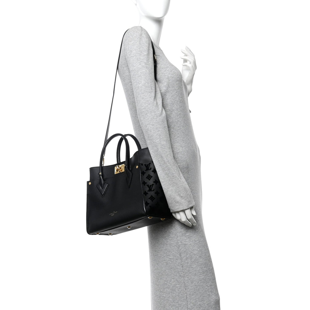 Louis Vuitton Calfskin Monogram Tufting On My Side Black