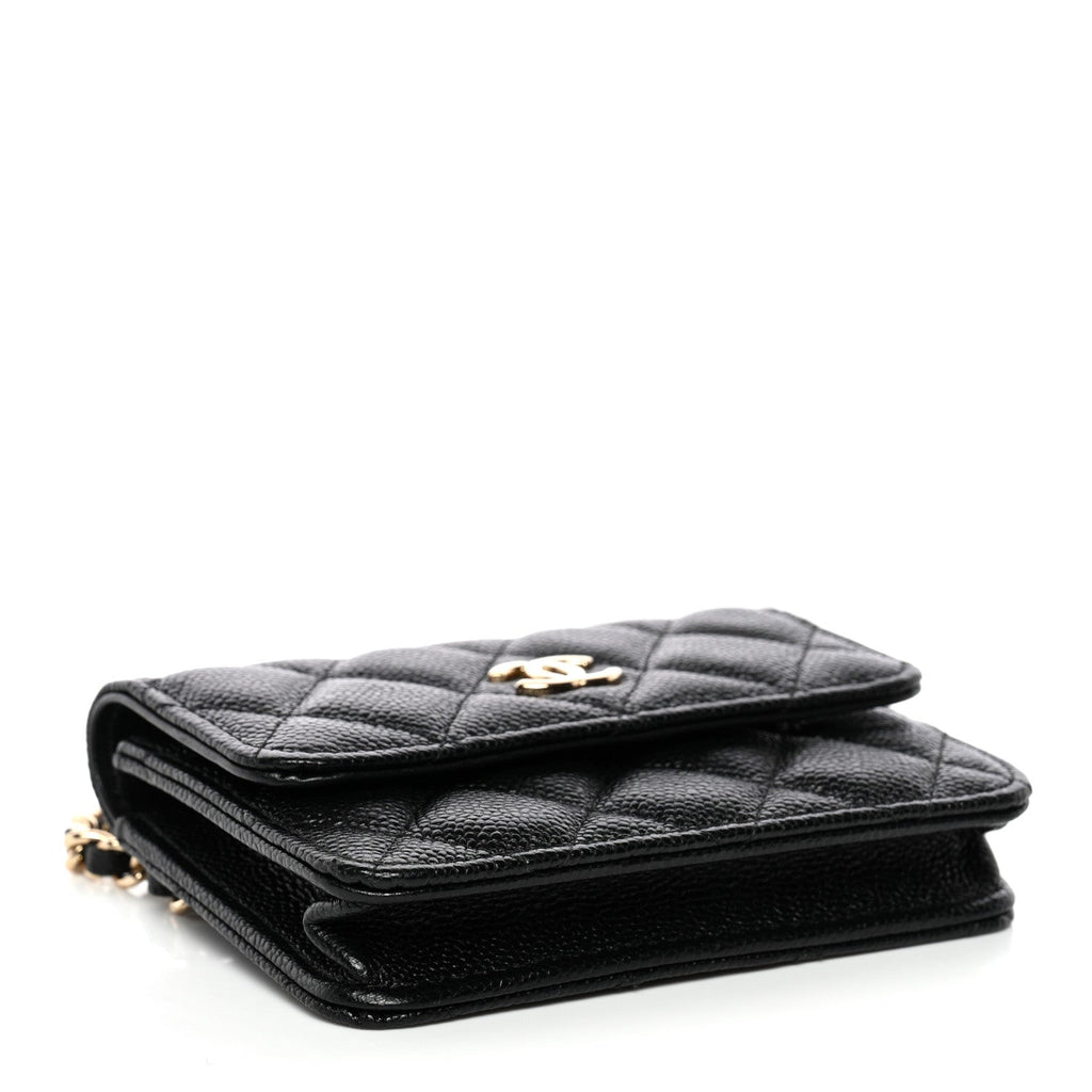 Caviar Quilted Bow Belt Bag Black