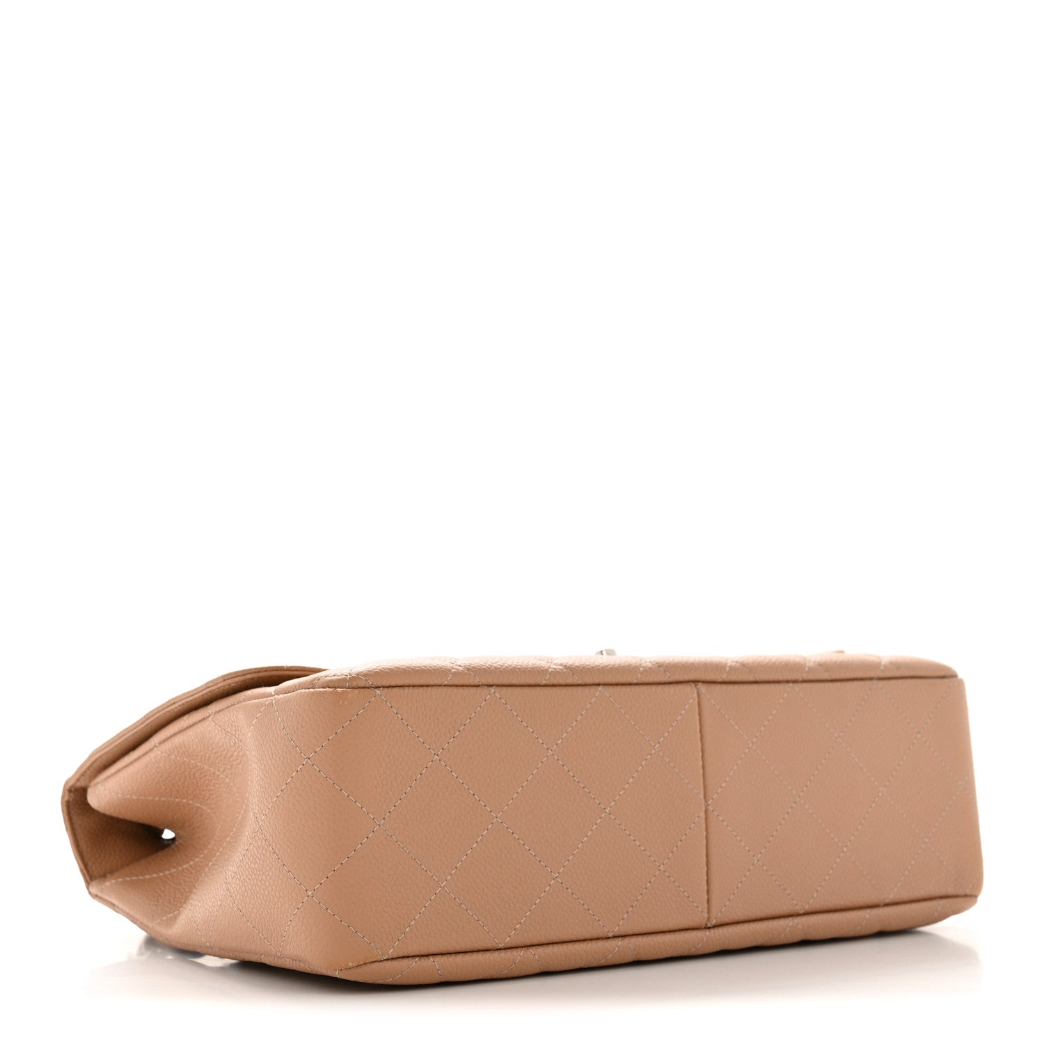 Chanel Caviar Quilted Jumbo Single Flap Dark Beige