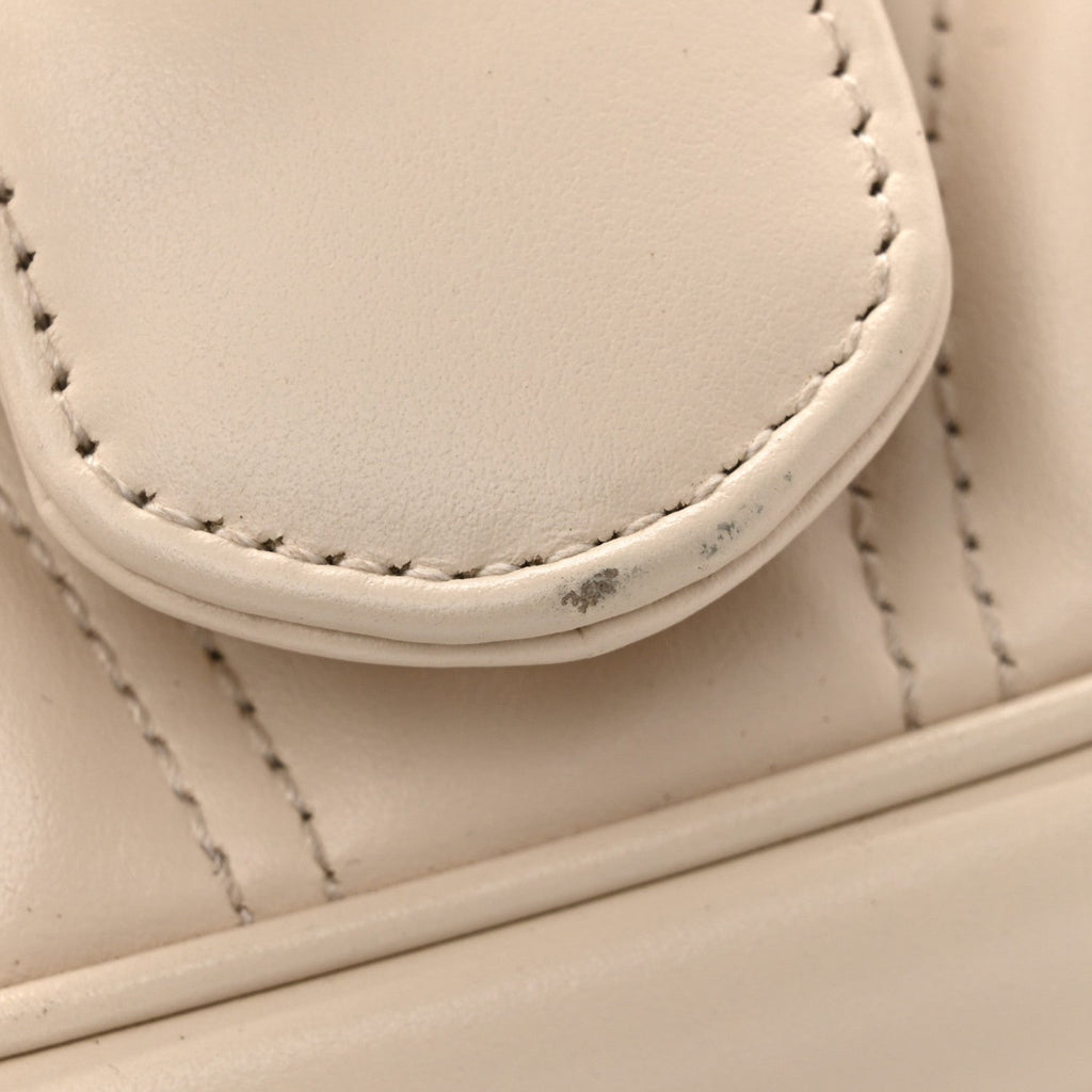 Gucci Calfskin Matelasse Mini GG Marmont Shoulder Bag White