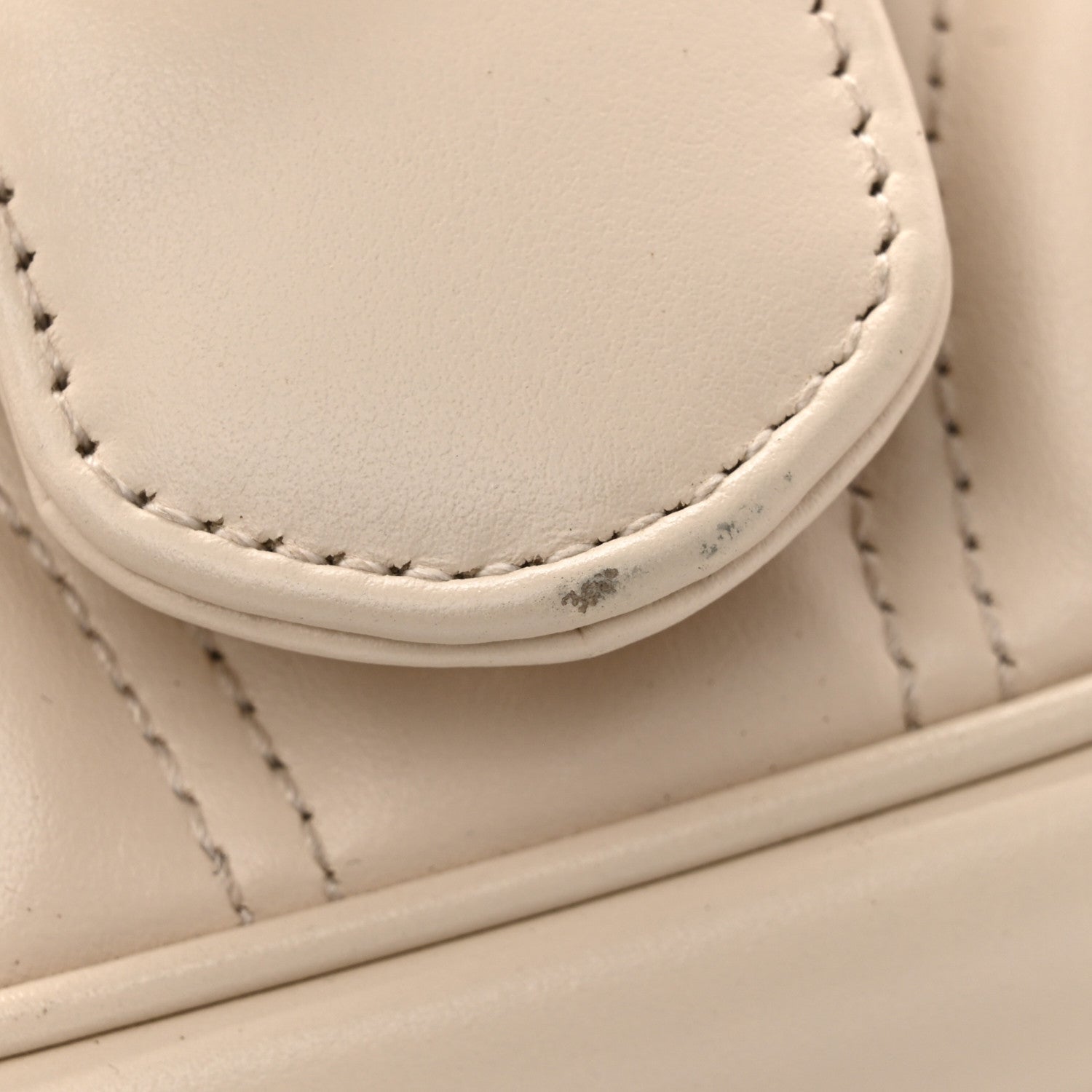 Gucci Calfskin Matelasse Mini GG Marmont Shoulder Bag White