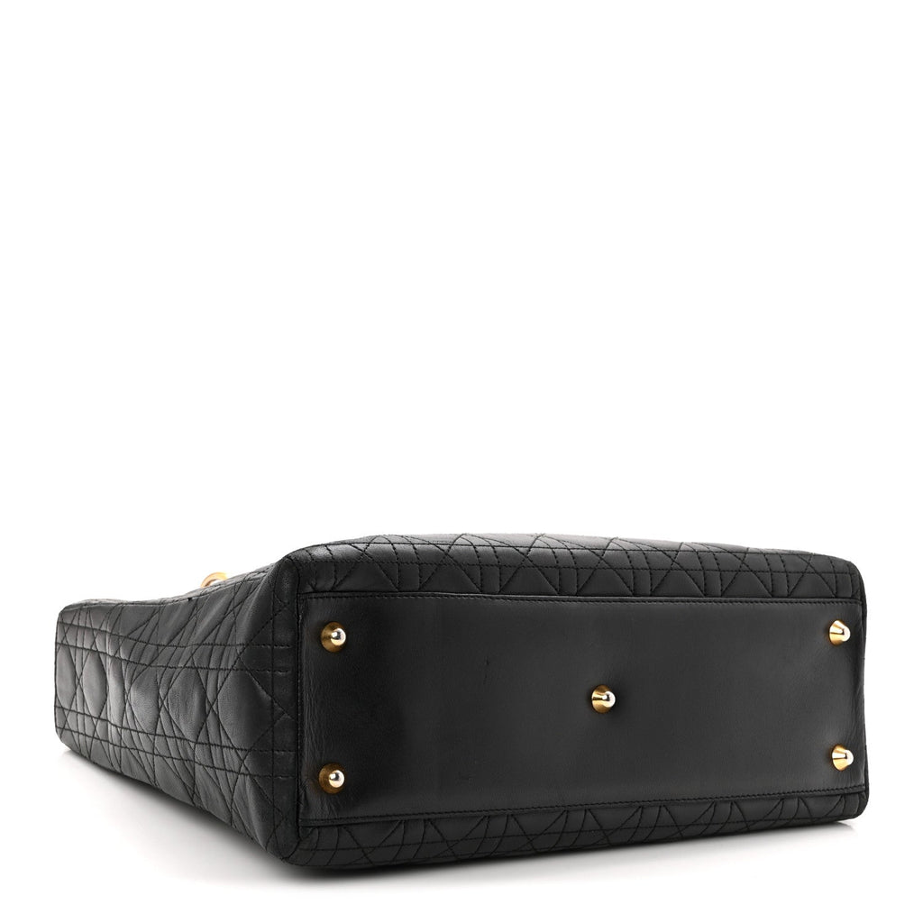 Christian Dior Lambskin Cannage Large Lady Dior Black