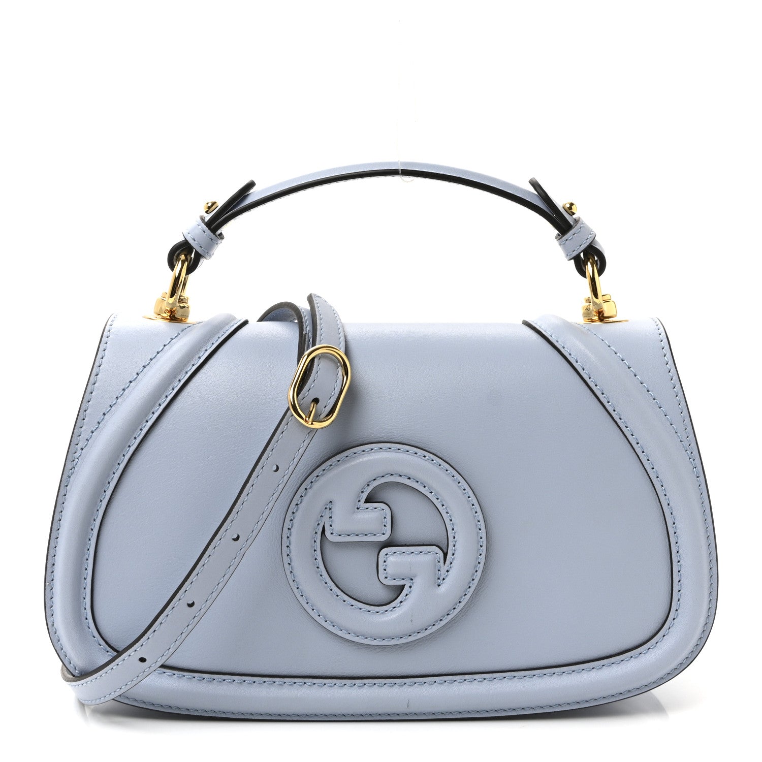 Gucci Roxy Calfskin Medium Blondie Top Handle Bag Cloudy Blue