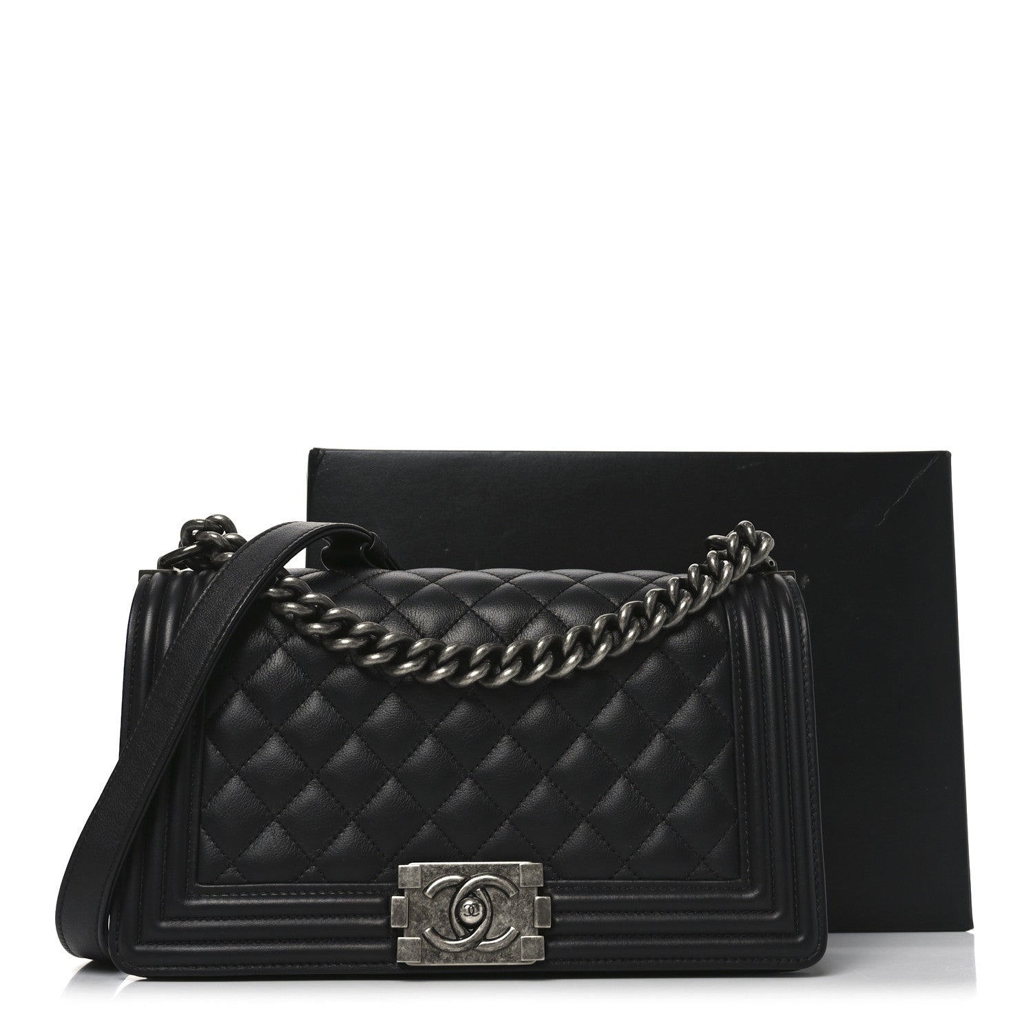 Chanel Calfskin Quilted Medium Boy Flap Black