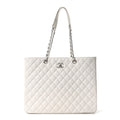 Chanel Calfskin Quilted Large Classic Shopping Tote White