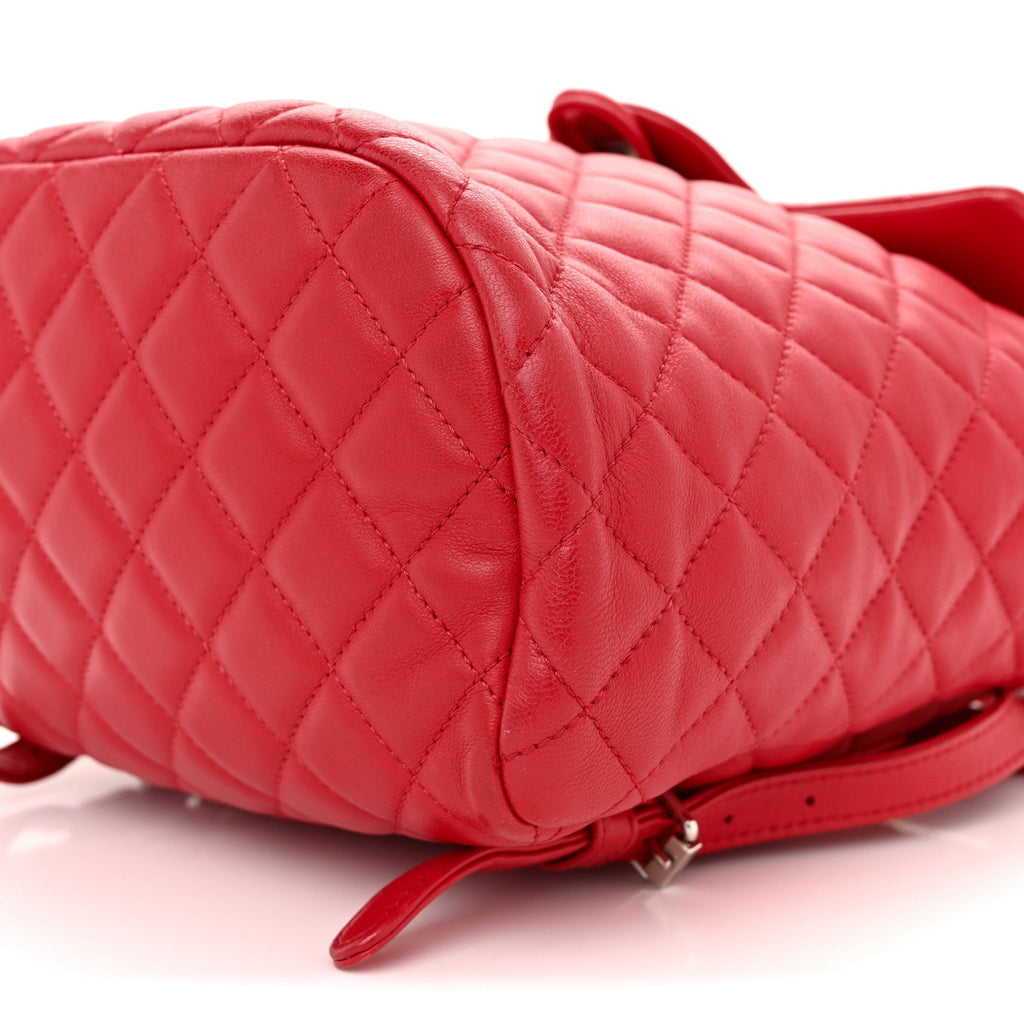 Chanel Lambskin Quilted Small Urban Spirit Backpack Red