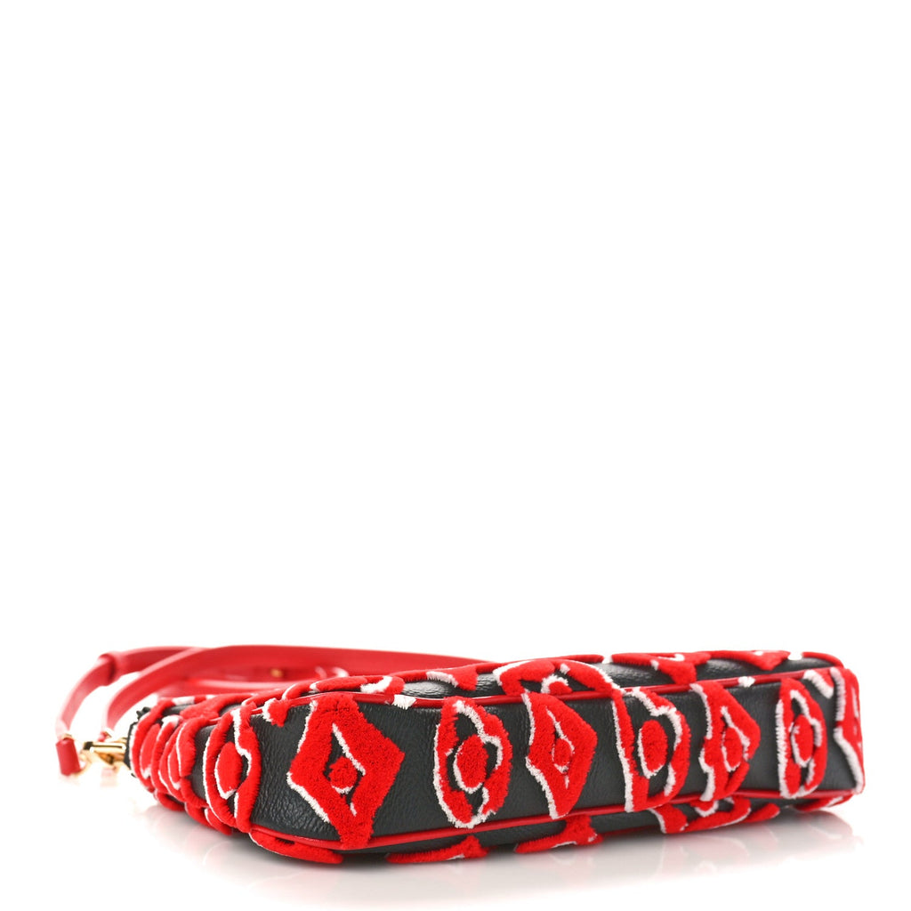 Louis Vuitton X UF Tufted Monogram Pochette Accessories Black Red