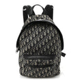 Christian Dior Oblique Calfskin Rider Kid's Backpack Beige Black