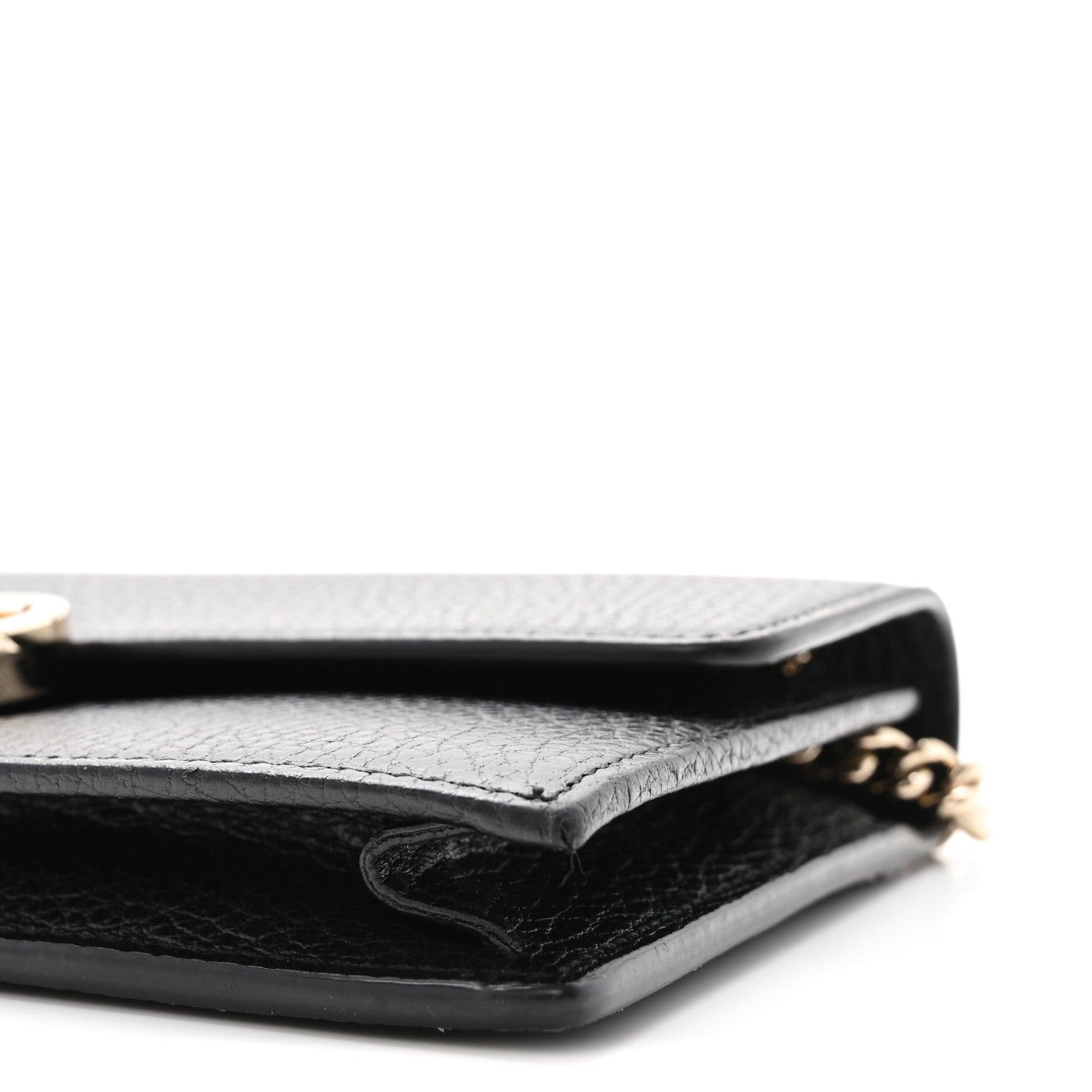 Gucci Dollar Calfskin Interlocking G Chain Wallet Black