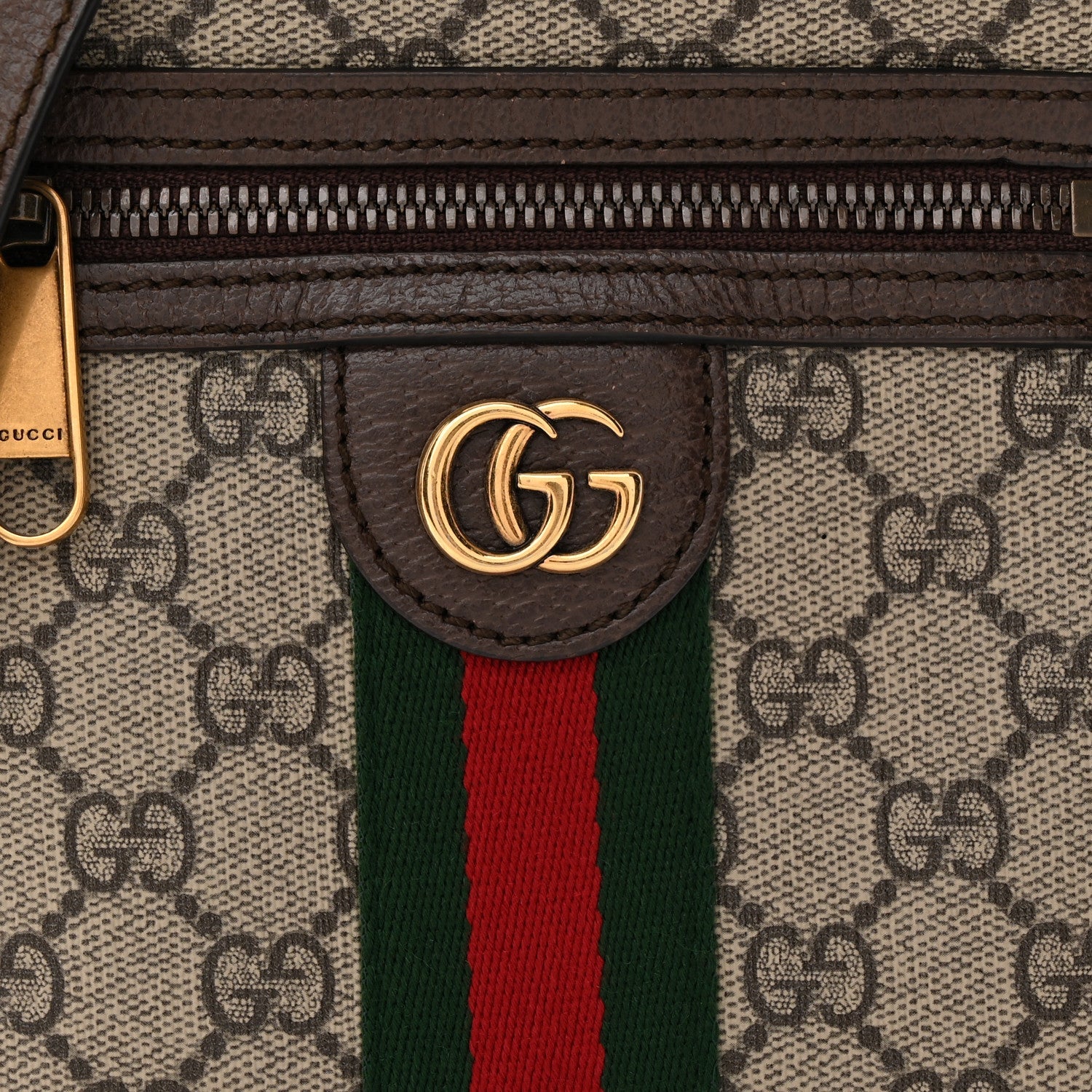 Gucci GG Supreme Monogram Web Mini Ophidia Messenger Brown