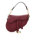 Christian Dior Grained Calfskin Mini Saddle Bag Red