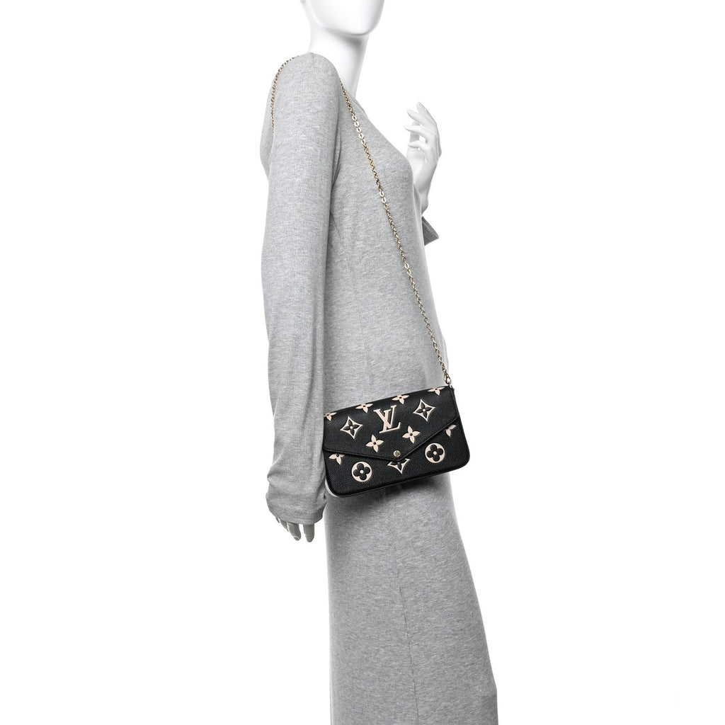 Louis Vuitton Empreinte Monogram Giant Felicie Pochette Black Beige