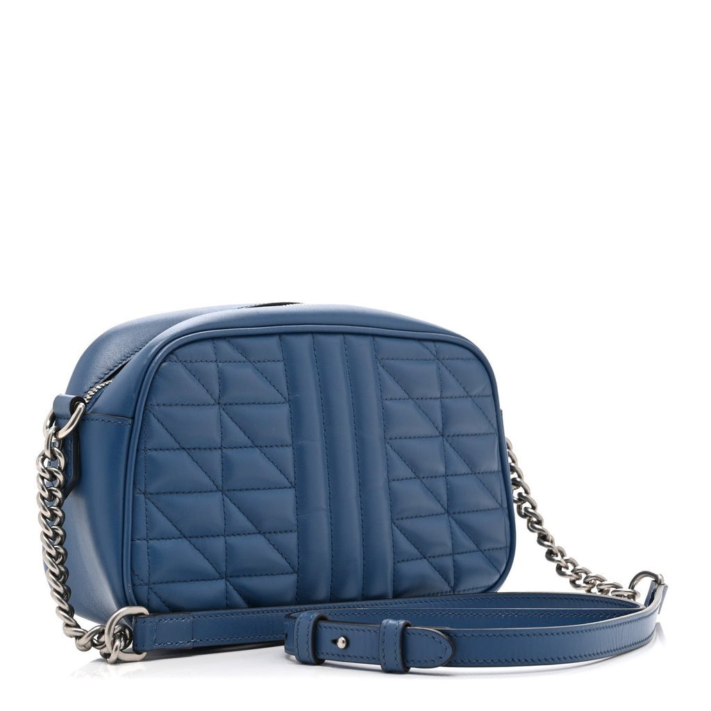 Gucci Calfskin Matelasse Aria Small GG Marmont Chain Shoulder Bag Clear Blue