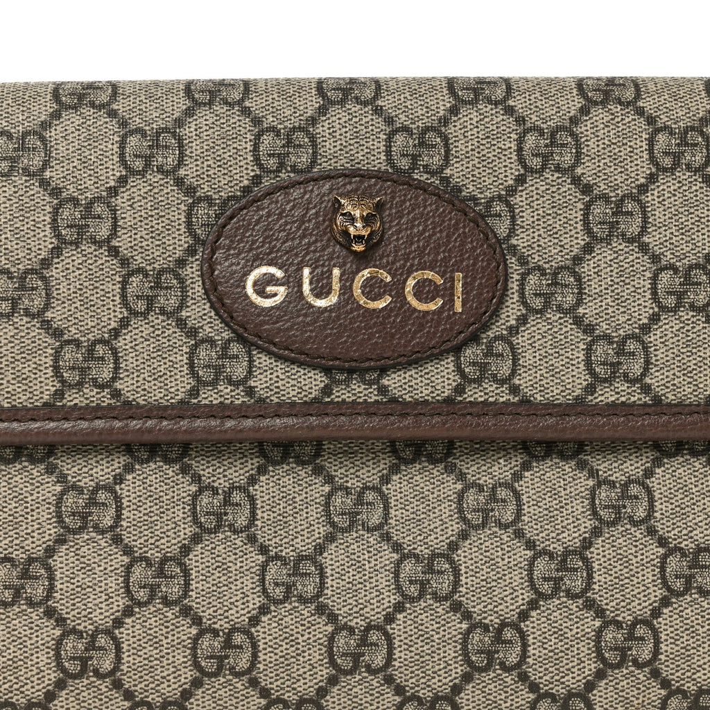 Gucci GG Supreme Monogram Neo Vintage Web Belt Bag Brown