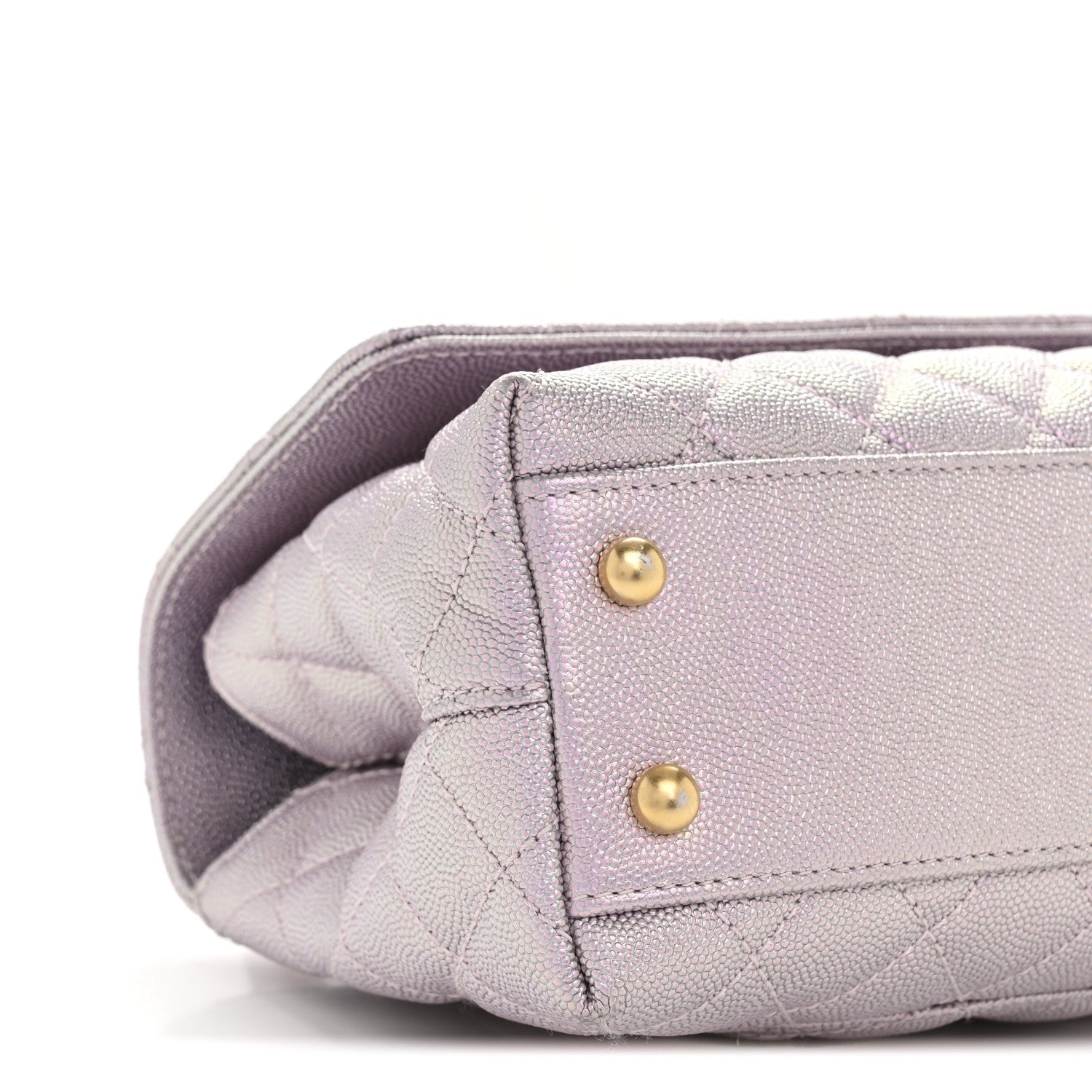 Chanel Metallic Caviar Quilted Mini Coco Handle Flap Light Pink