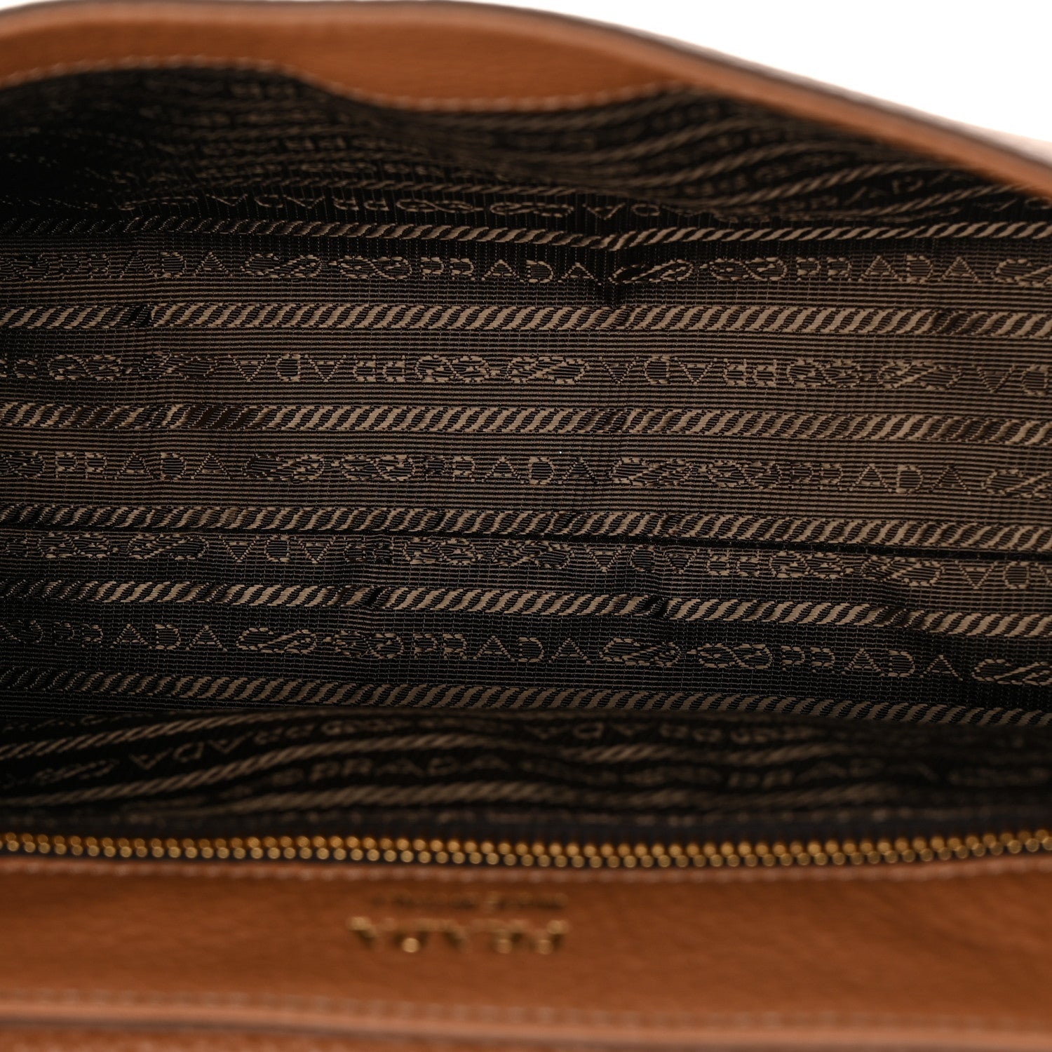Prada Vitello Daino Soft Flap Shoulder Bag Cognac