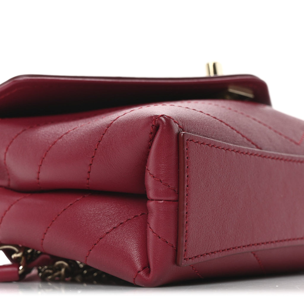 Chanel Calfskin Chevron Stitched Coco Waist Bag Red