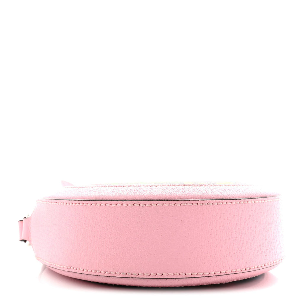 Gucci GG Supreme Monogram Psychedelic Round Shoulder Bag Black Multicolor Sugar Pink