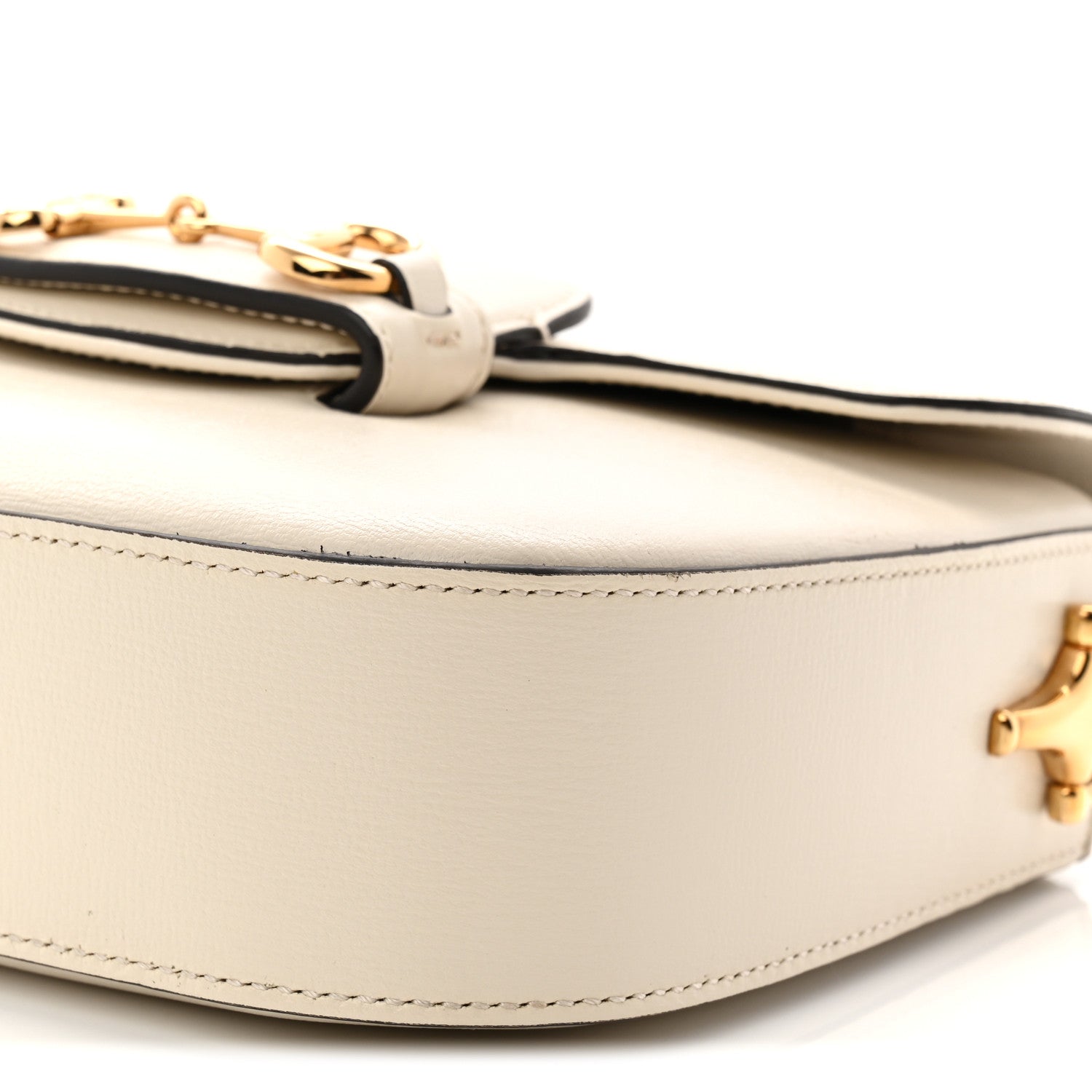 Gucci Azalea Calfskin Web Mini Horsebit 1955 Shoulder Bag Mystic White