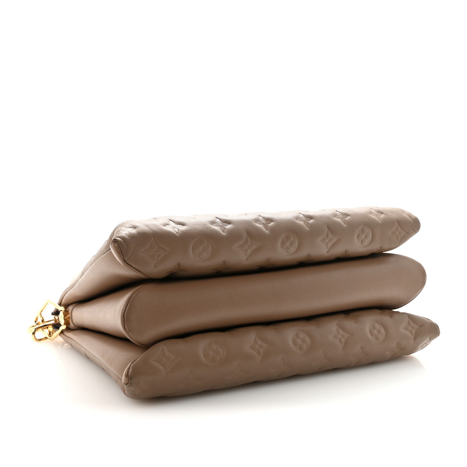 Louis Vuitton Lambskin Embossed Monogram Coussin MM  Taupe