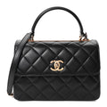 Chanel Lambskin Quilted Small Trendy CC Dual Handle Flap Bag Black