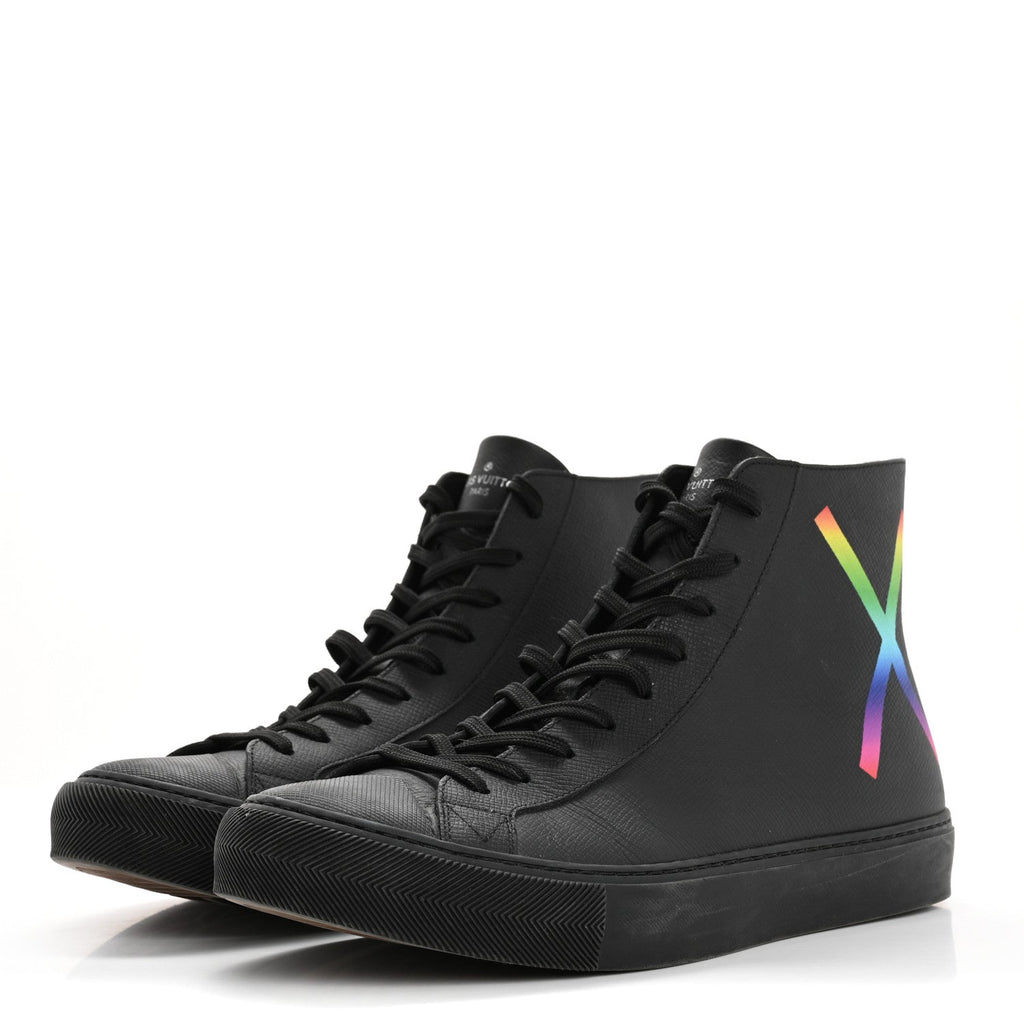 Louis Vuitton Calfskin LV Tattoo Sneaker Boots 8 Black
