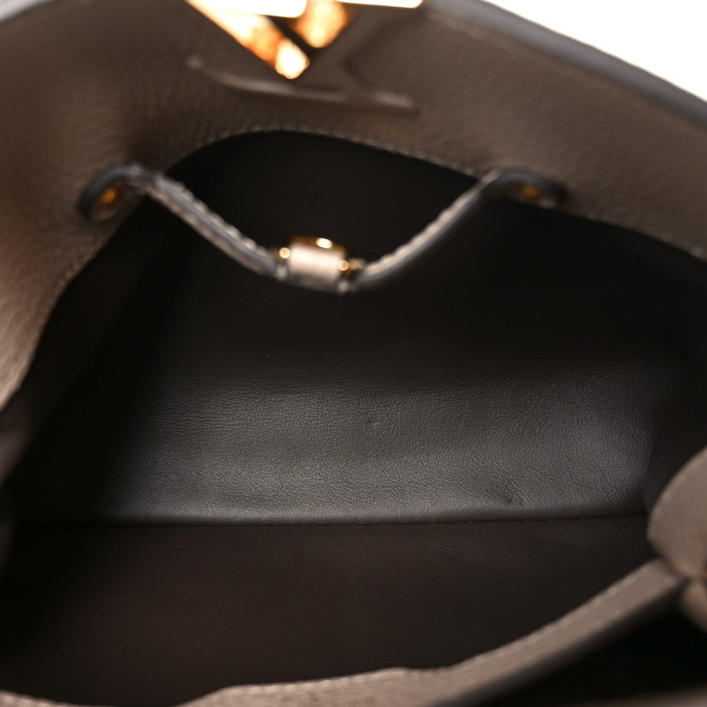 Louis Vuitton Taurillon Capucines BB Galet