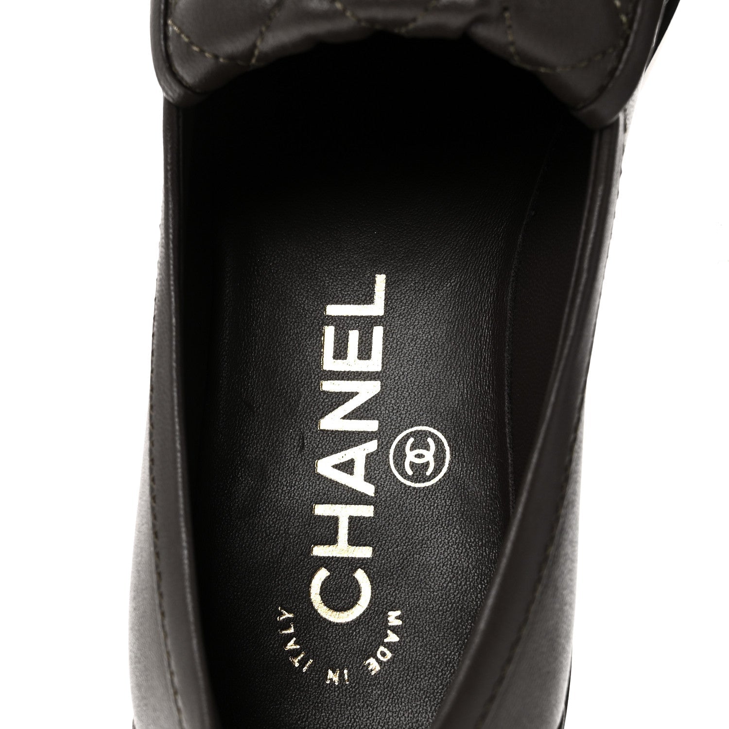 Lambskin Quilted CC Turnlock Loafers 37 Dark Brown