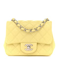 Chanel Lambskin Quilted Mini Square Flap Yellow