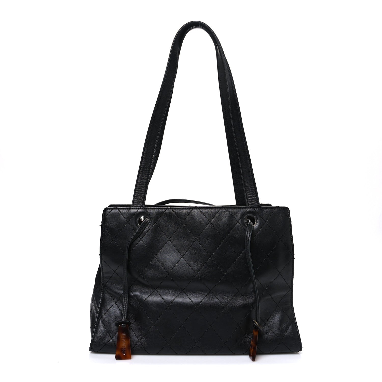 Chanel Lambskin Diamond Stitched Shoulder Bag Black