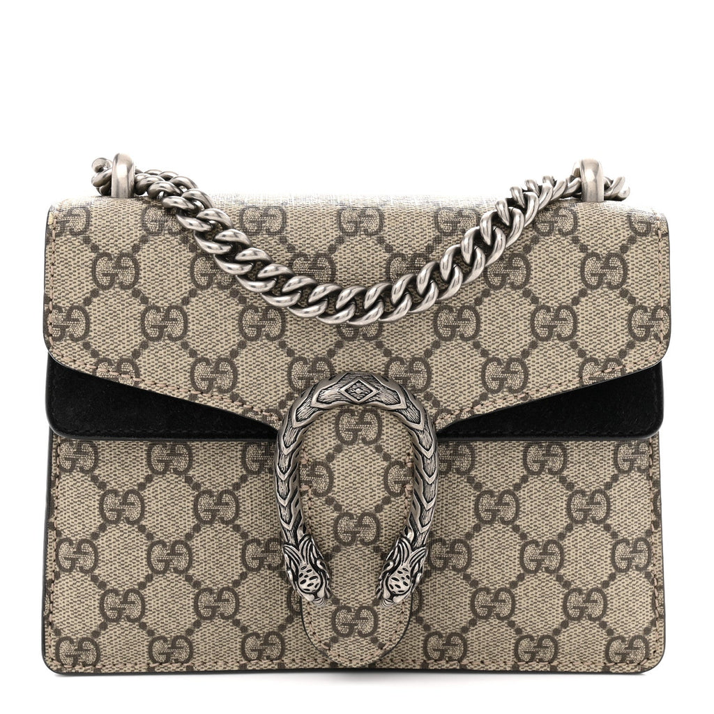 Gucci GG Supreme Monogram Mini Dionysus Shoulder Bag Black
