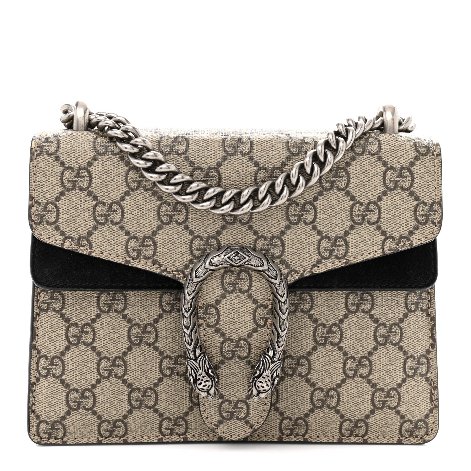Gucci GG Supreme Monogram Mini Dionysus Shoulder Bag Black