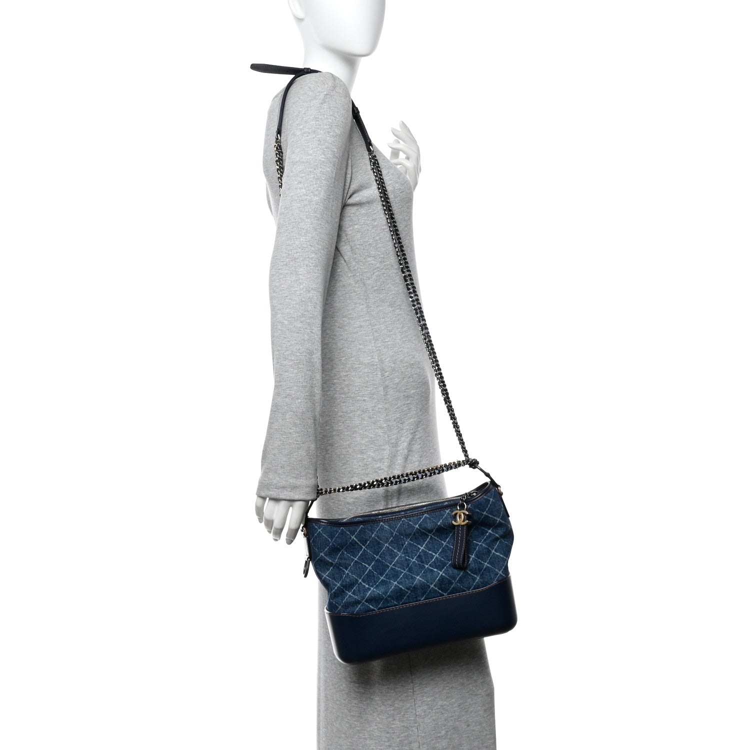 Chanel Denim Calfskin Medium Gabrielle Hobo Blue