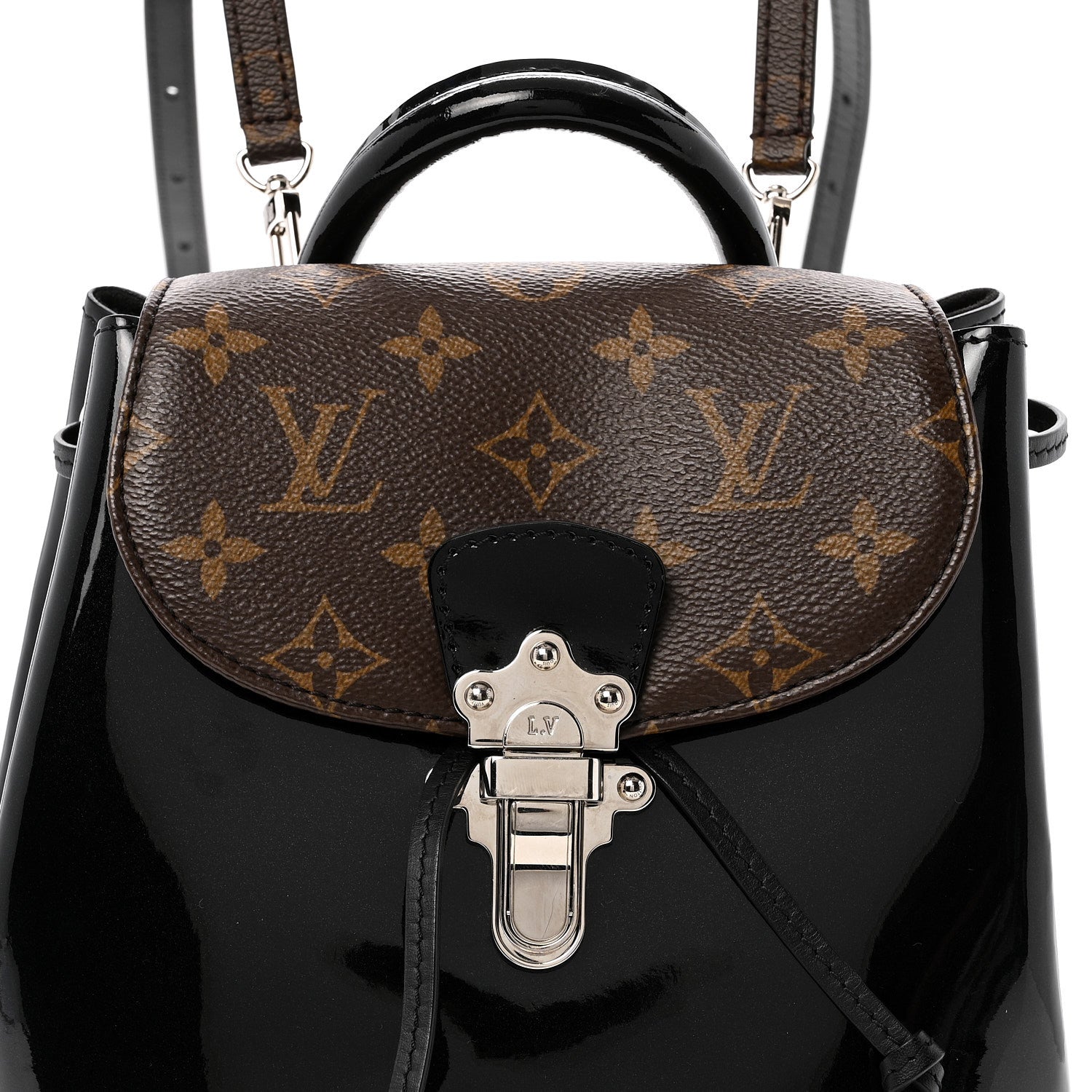 Louis Vuitton Patent Monogram Hot Springs Backpack Black