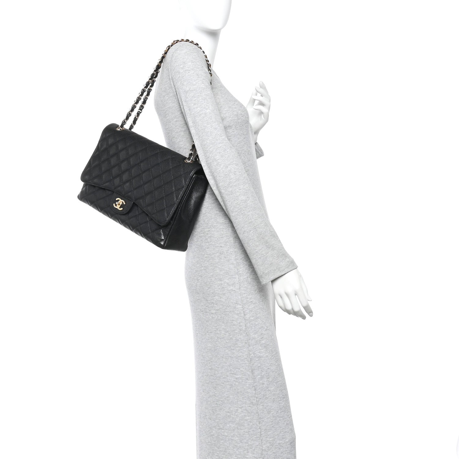 Chanel Caviar Maxi Single Flap Black