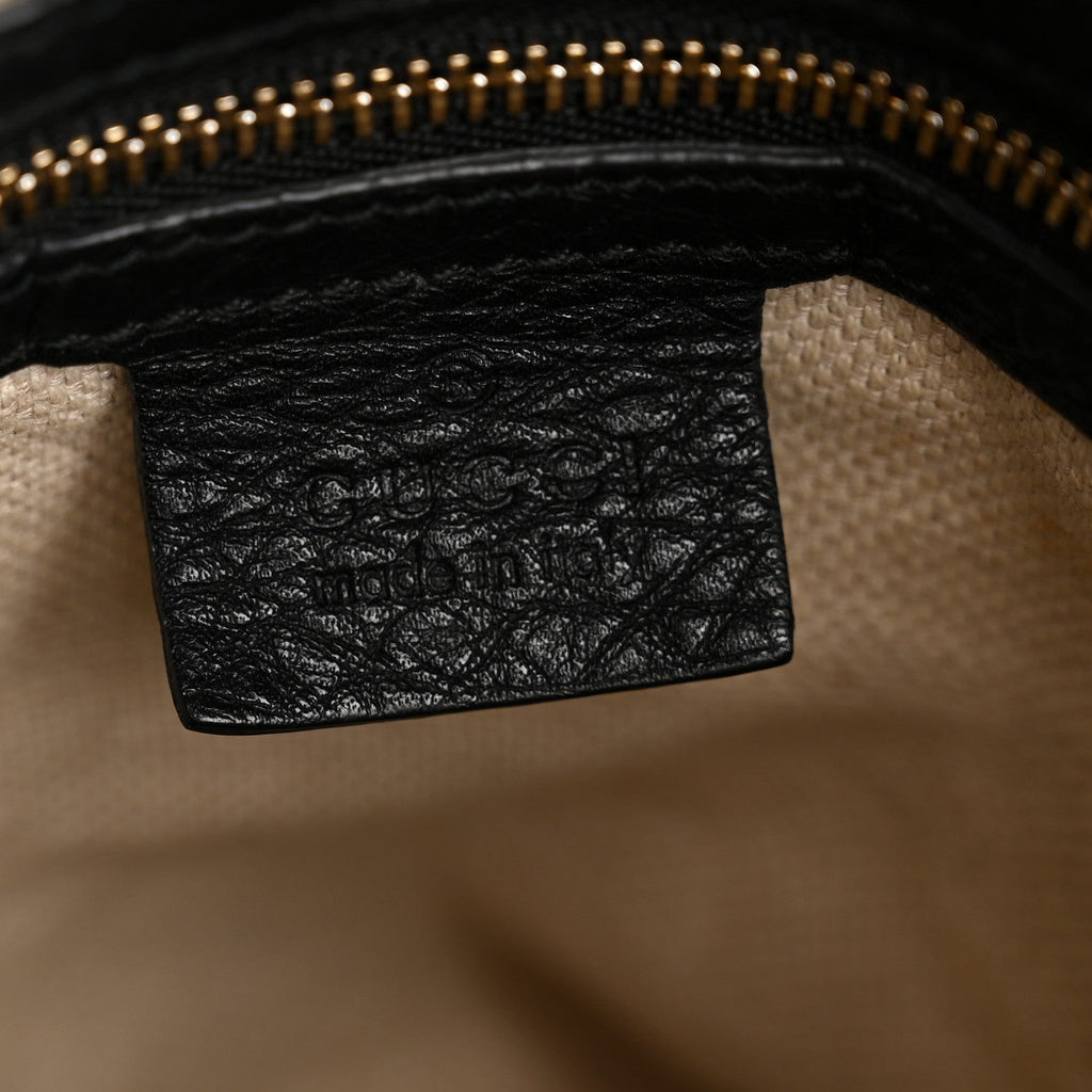 Gucci Pebbled Calfskin Medium Soho Chain Shoulder Bag Black