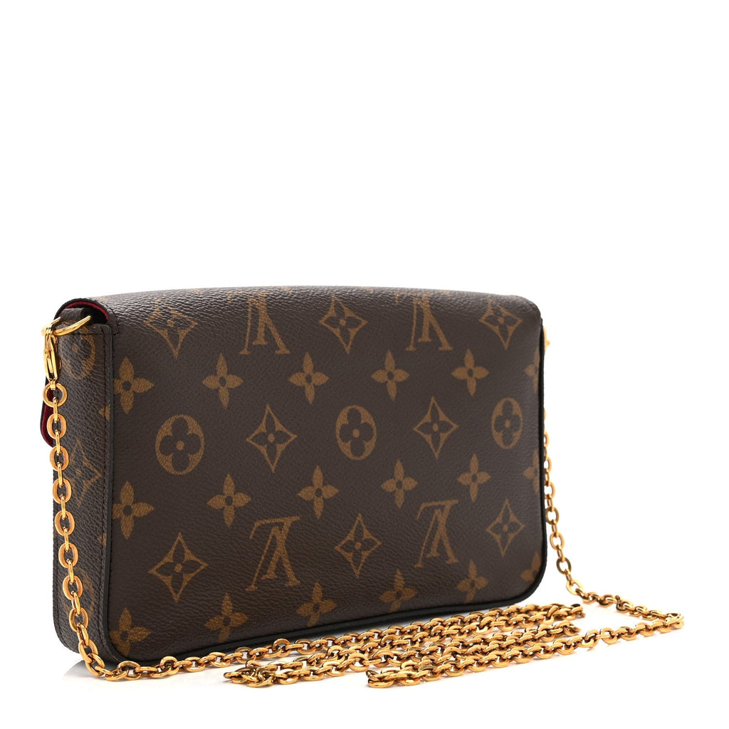 Louis Vuitton Monogram Pochette Felicie Chain Wallet Fuchsia