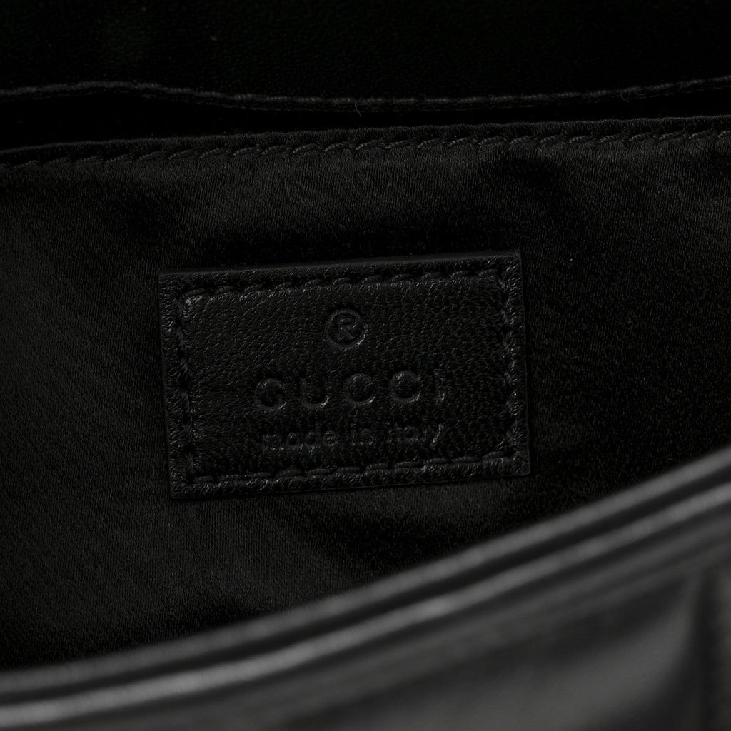 Gucci Nappa Vertical Matelasse Small Maxi Horsebit Chain Shoulder Bag Black