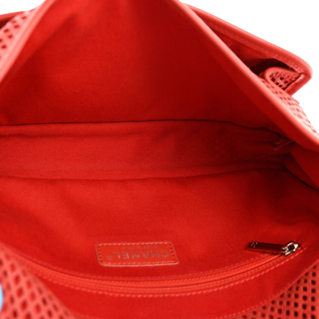 Chanel Perforated Calfskin Large Up In The Air Flap Red