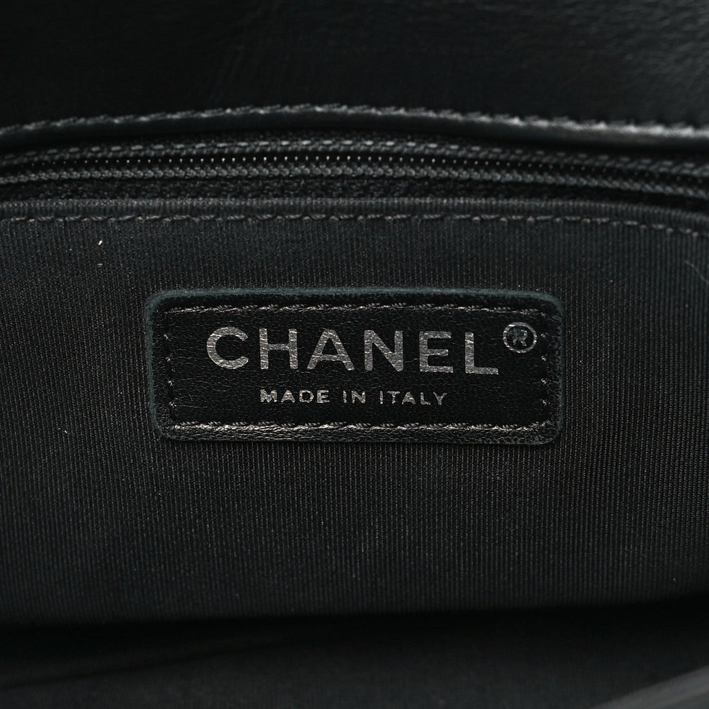 Chanel Calfskin Stitched Small Ring My Bag Flap Crossbody Bag Black