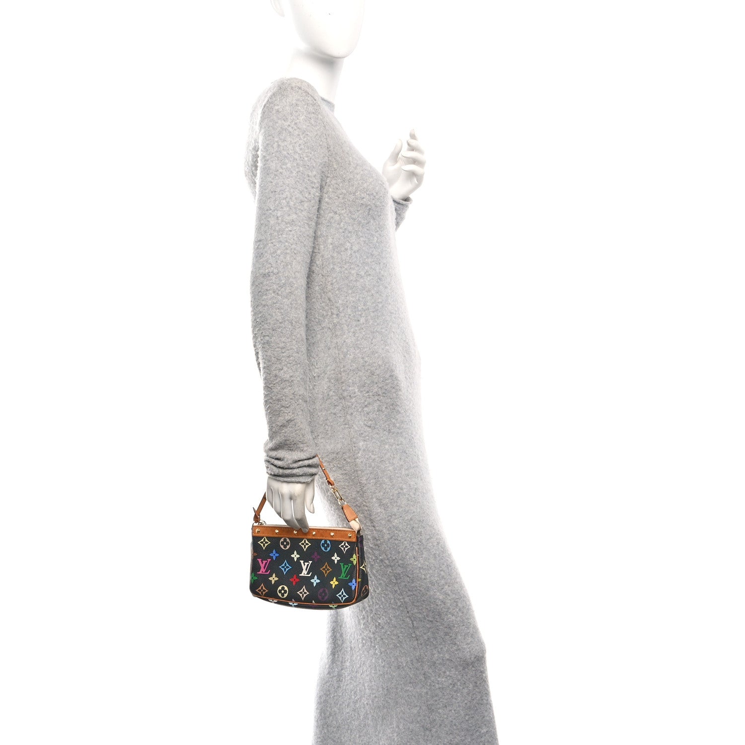 Louis Vuitton Monogram Multicolor Pochette Accessories Black