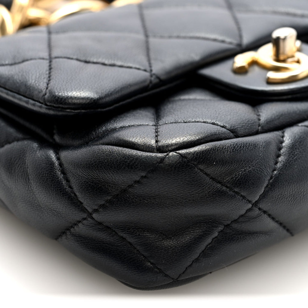 Chanel Lambskin Quilted Mini CC Funky Town Flap Black