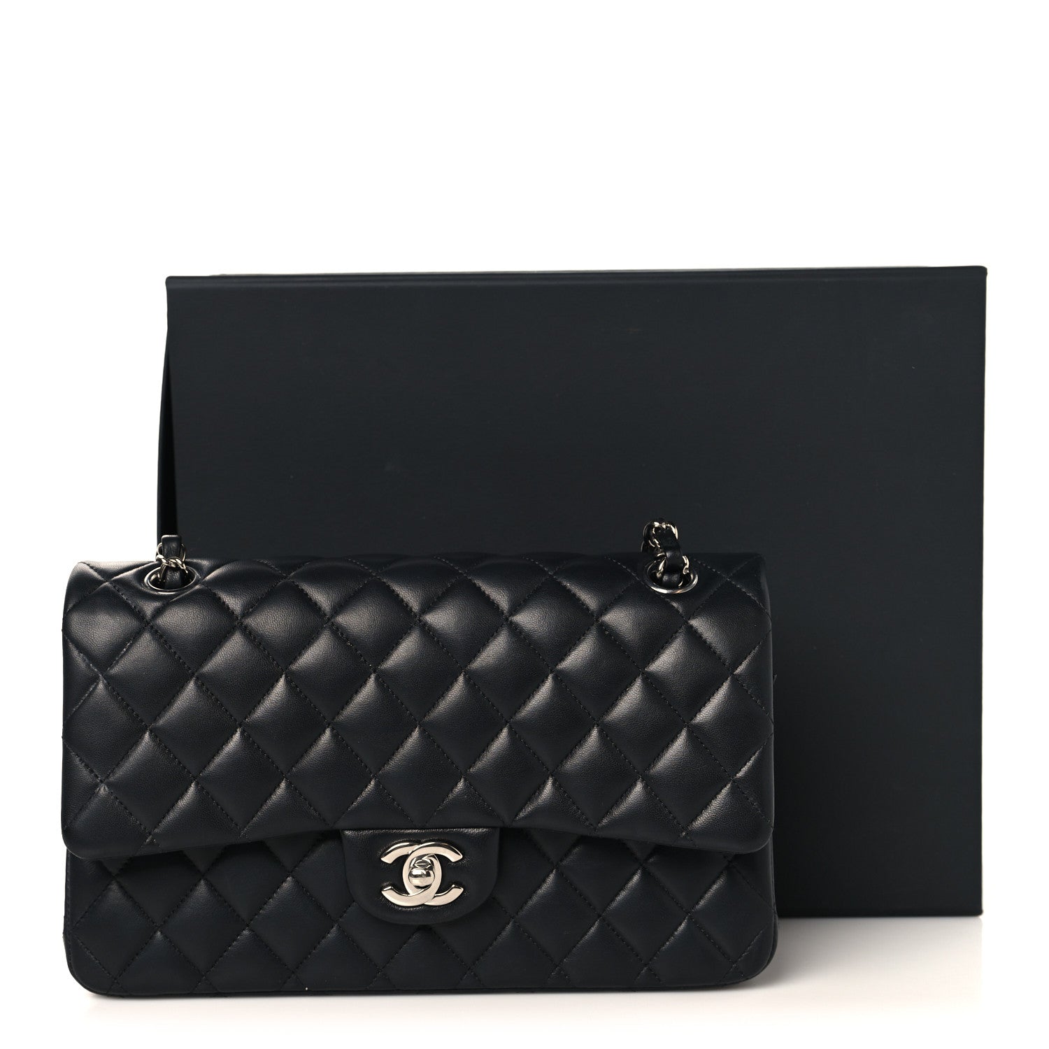 Chanel Lambskin Quilted Medium Double Flap Black