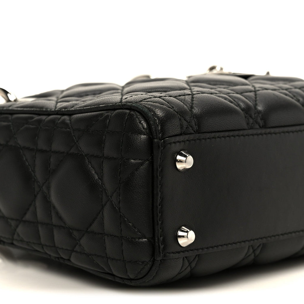 Christian Dior Lambskin Cannage Mini Lady Dior Black