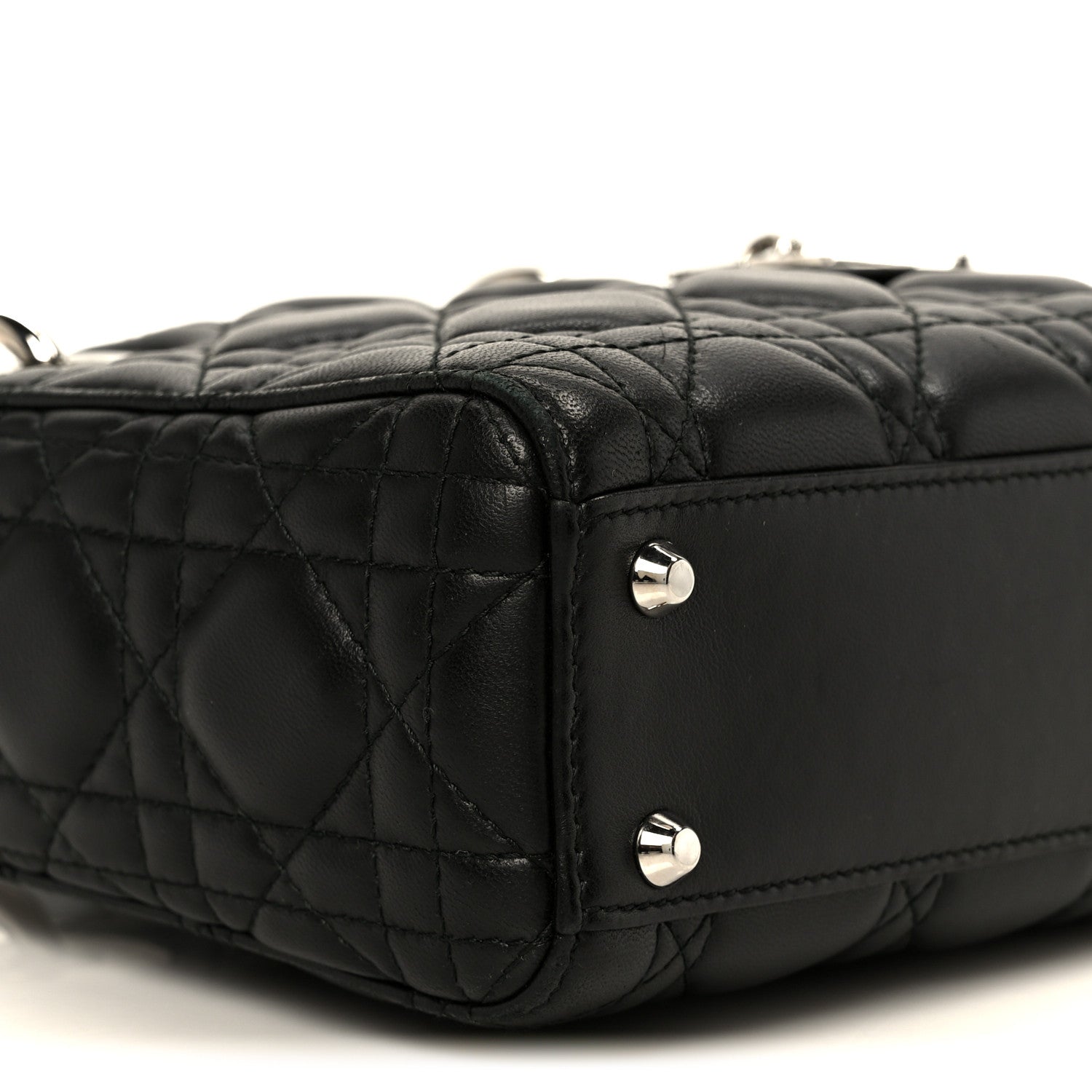Christian Dior Lambskin Cannage Mini Lady Dior Black