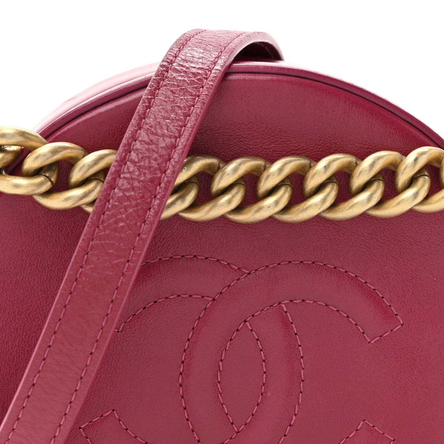 Chanel Glazed Calfskin Round As Earth Evening Bag Rouge
