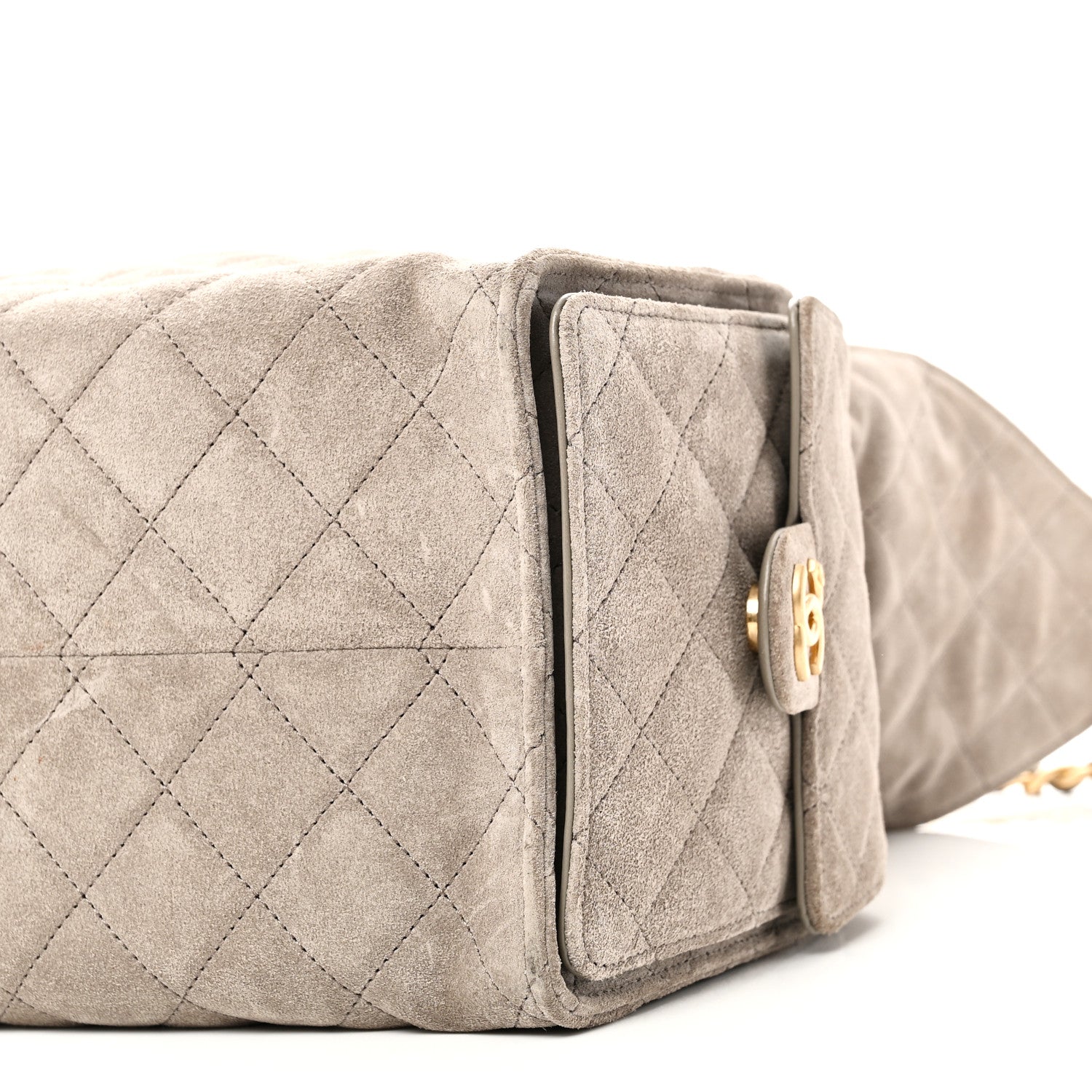 Chanel Suede Quilted Medium Chanel 25 Handbag Grey