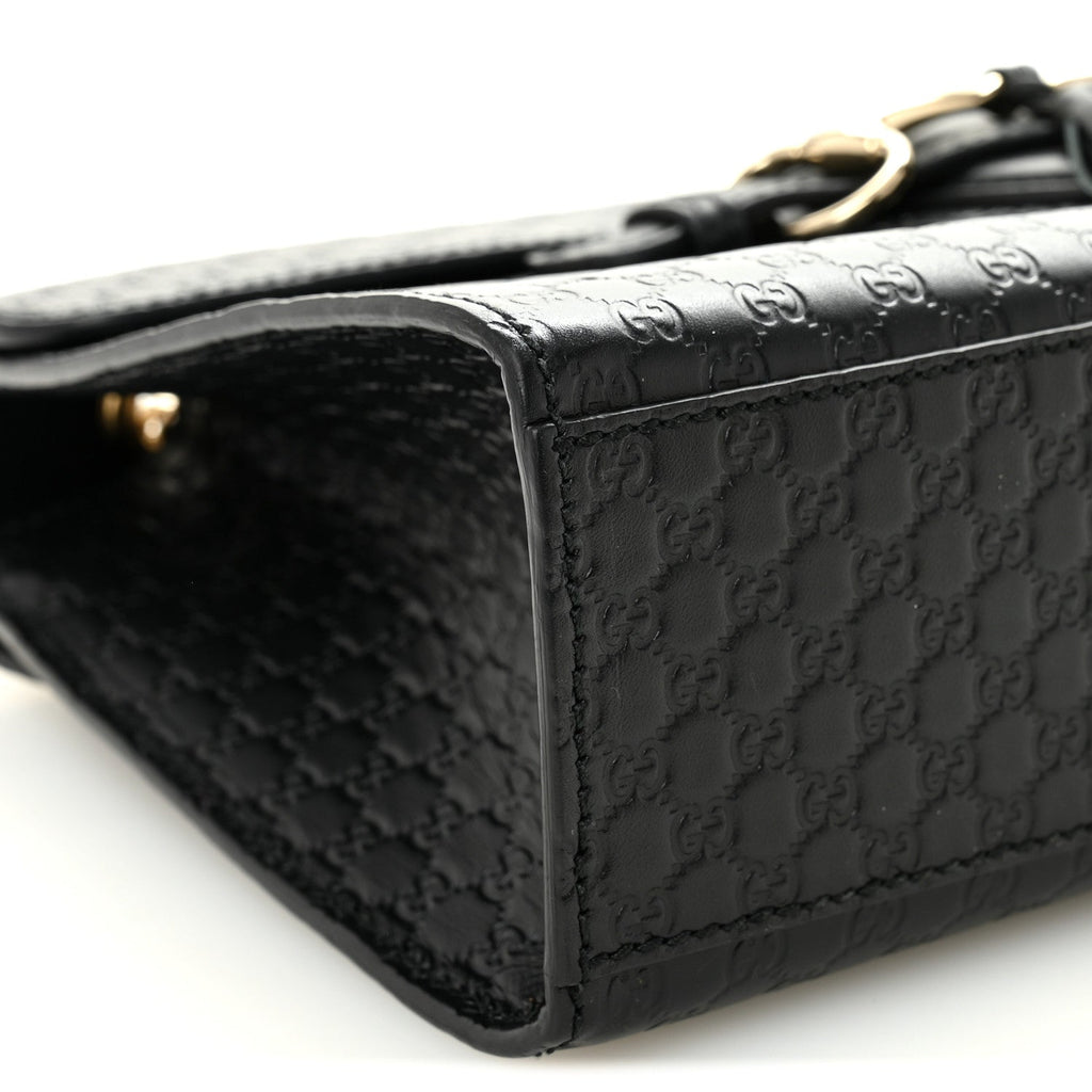 Gucci Microguccissima Medium Emily Chain Shoulder Bag Black