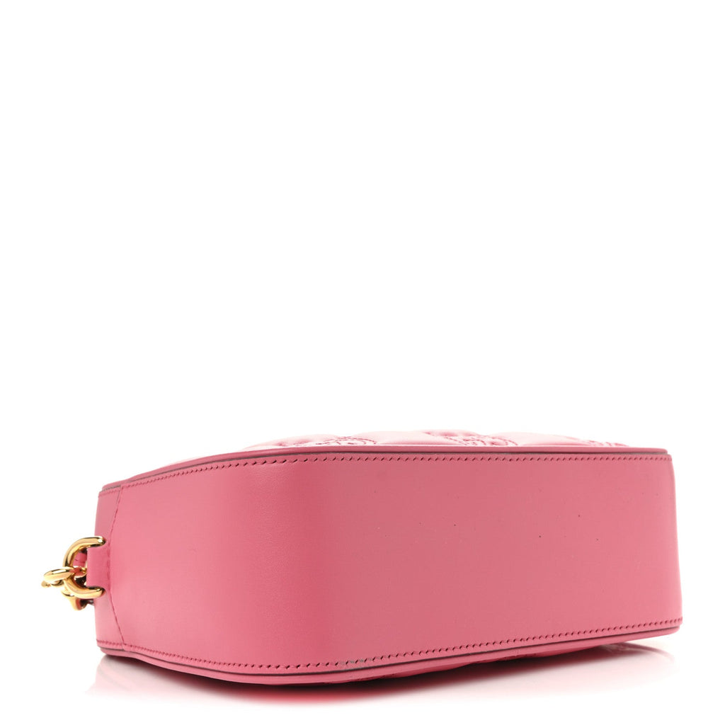 Gucci Calfskin GG Matelasse Small Shoulder Bag Rhodamine Pink Natural
