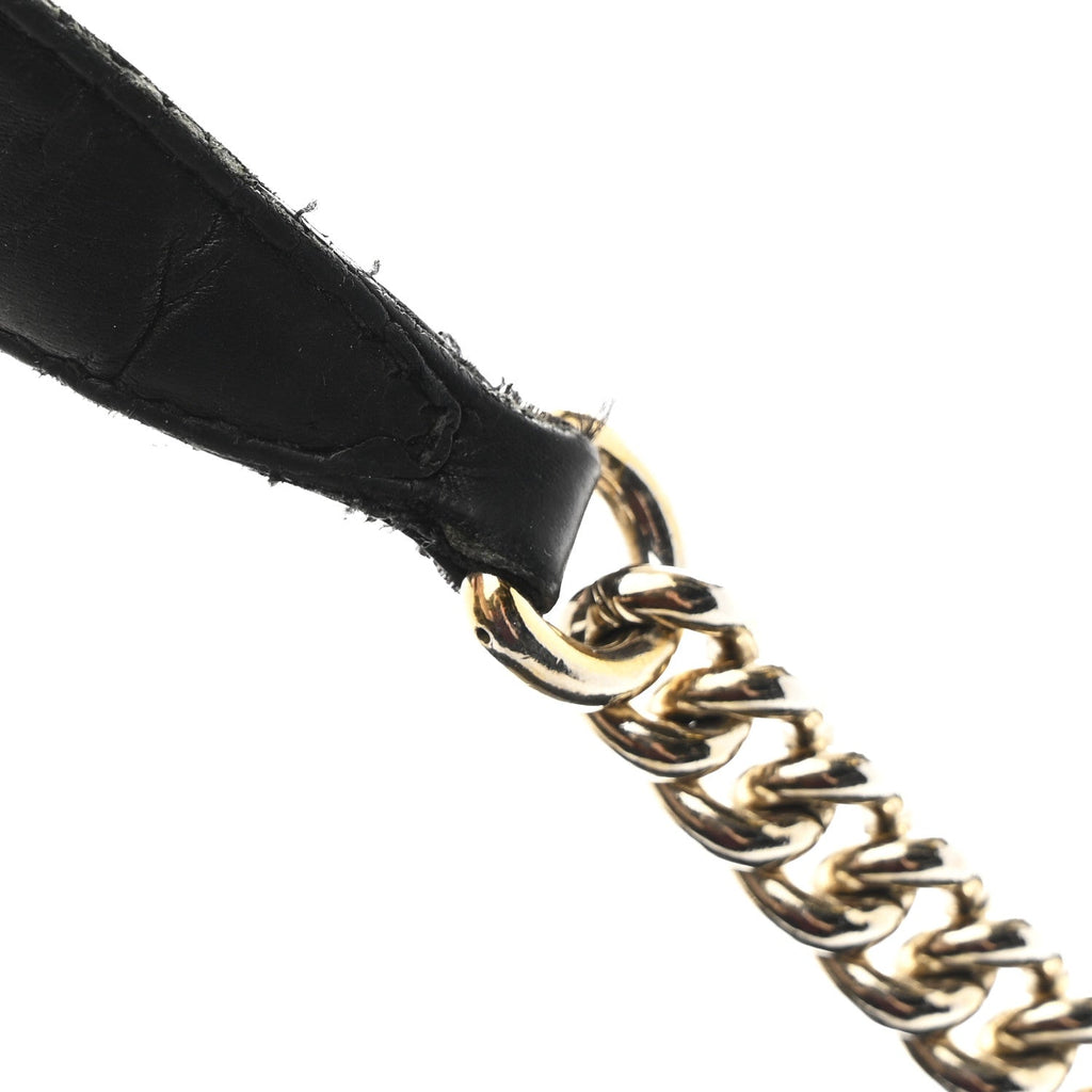 Gucci Pebbled Calfskin Medium Soho Chain Shoulder Bag Black